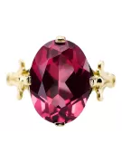 Ring Vintage Handwerk Rubinrot 14 Karat Gelbgold vrc369y